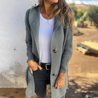 Anouk | Midilanger Cardigan mit Kapuze