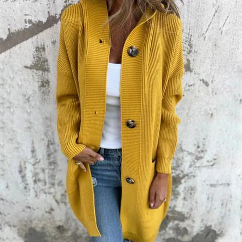 Anouk | Midilanger Cardigan mit Kapuze