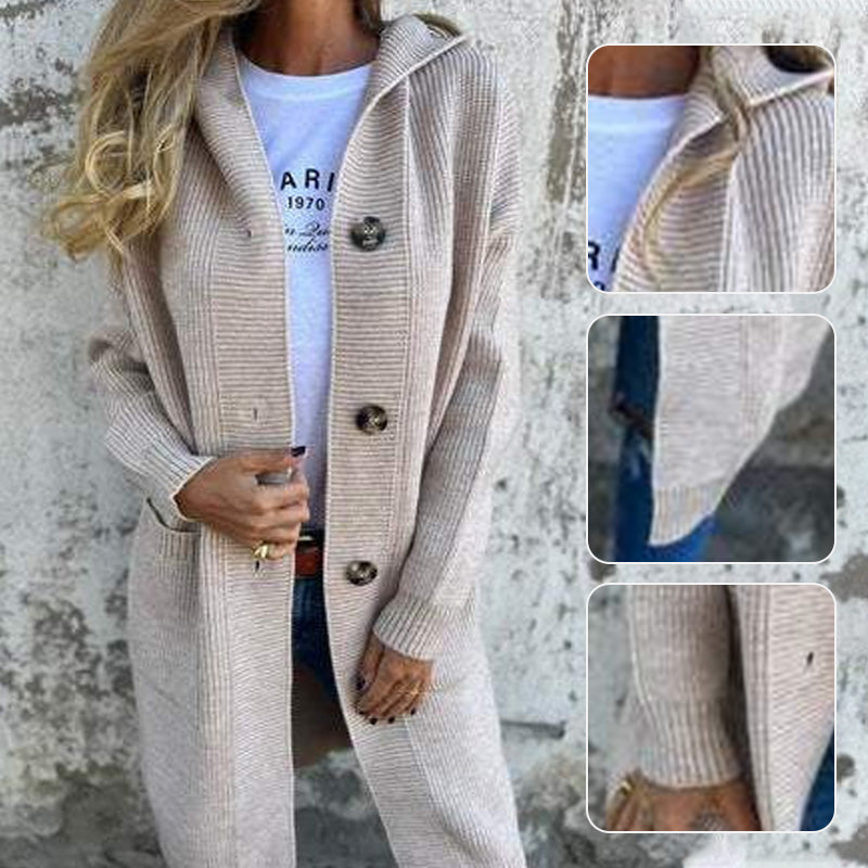 Anouk | Midilanger Cardigan mit Kapuze