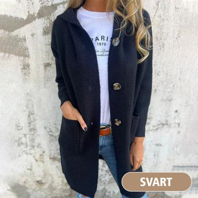 Anouk | Midilanger Cardigan mit Kapuze